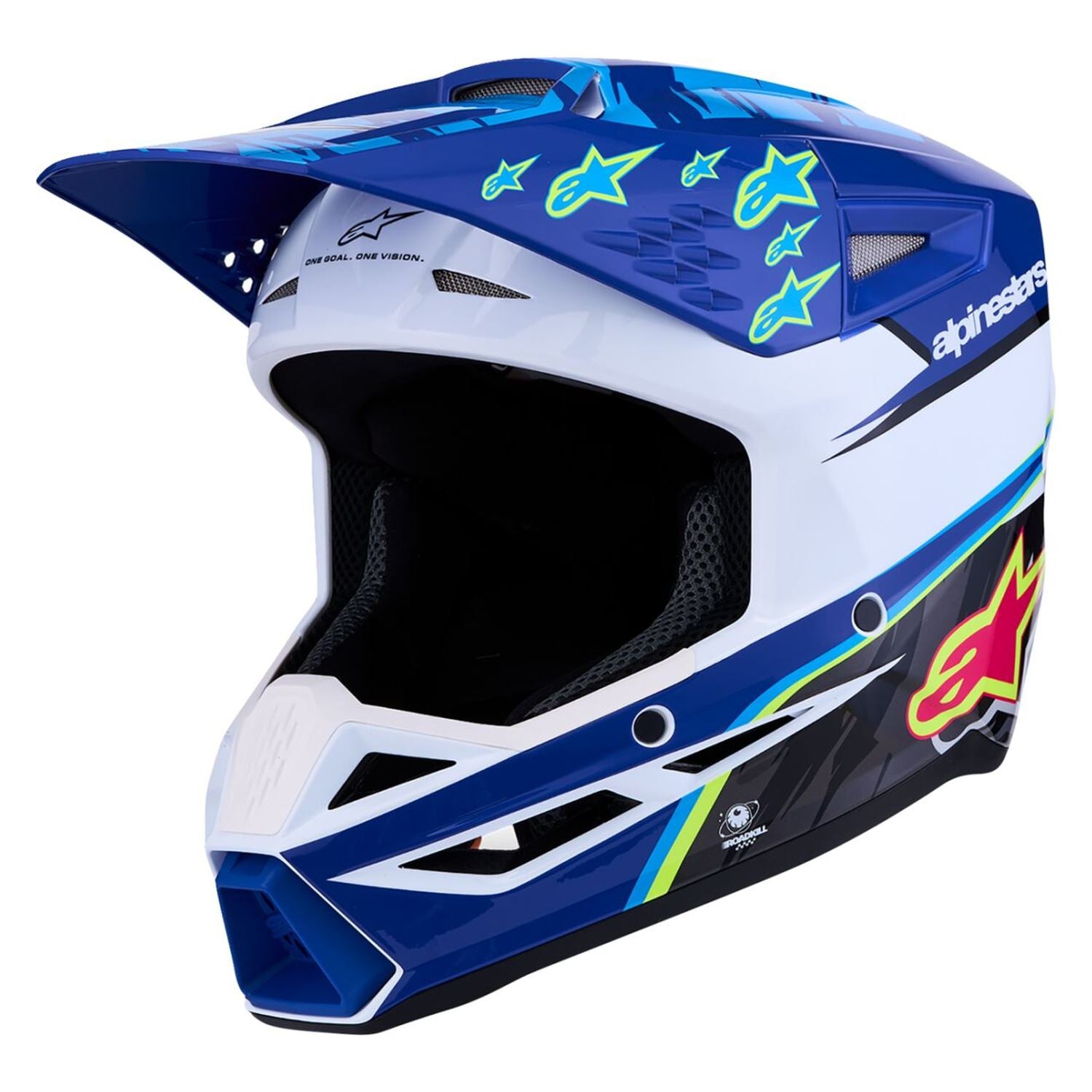 Alpinestars 2027 S-M3 Youth Falcon MX Helmet Blue White Black Pink